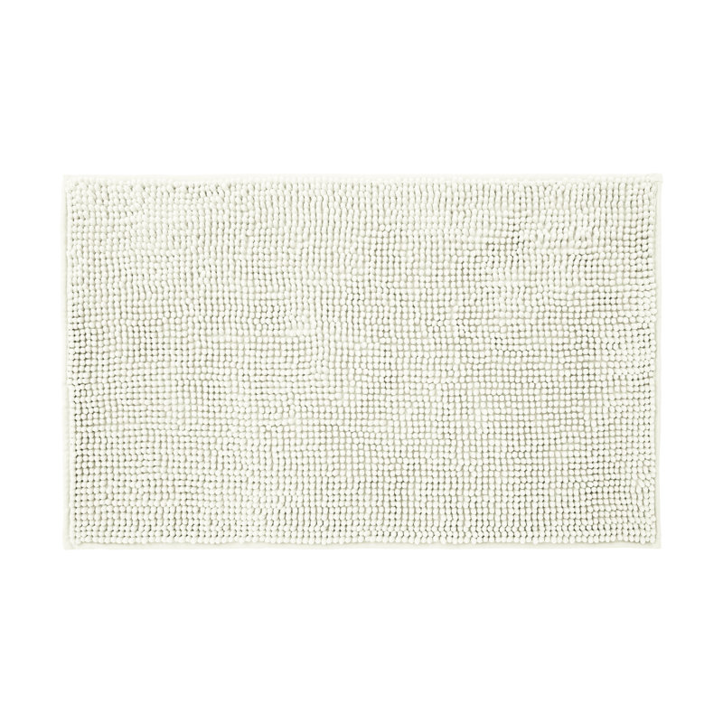 Centreville Chenille Non Slip Bath Mat, Cream, 90cm L x 60cm W