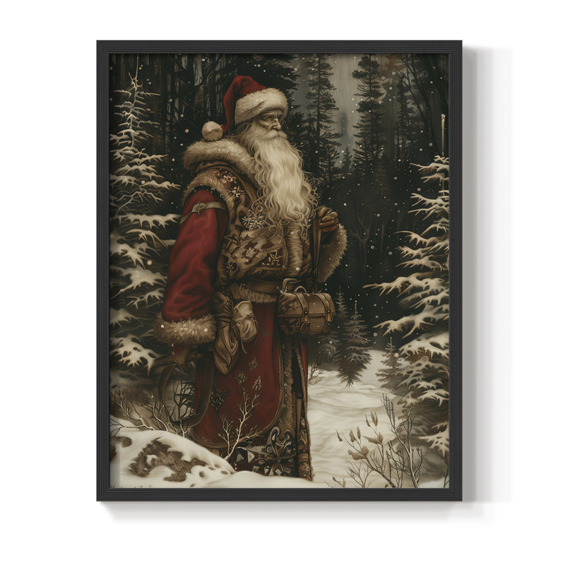 «Christmas Holiday Art DCxxxi», reproduction d'art encadrée - bois massif, Noir, noir, noir, noir