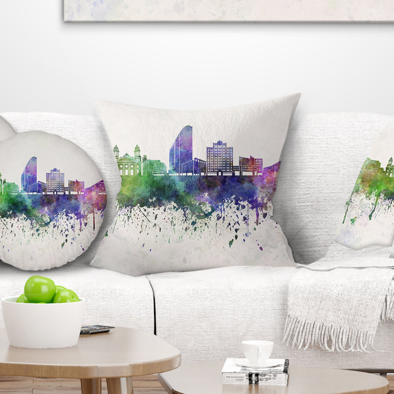 Coussin Cityscape San Jose, 18 po x 18 po, Carré