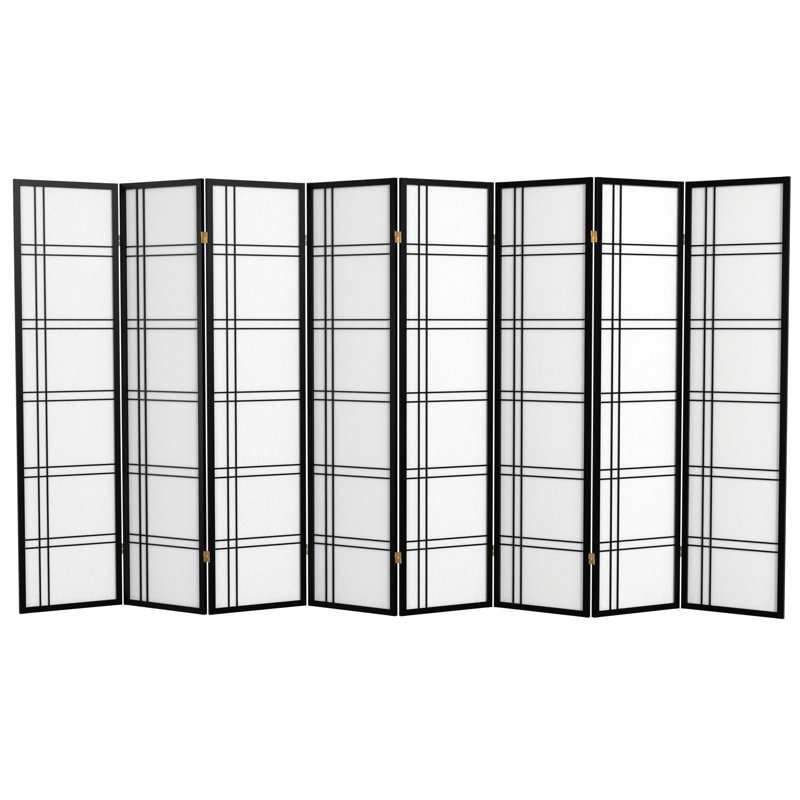 Cloison pliante en papier de riz de 58,75 po Keitez, Noir, 6 pi, 8