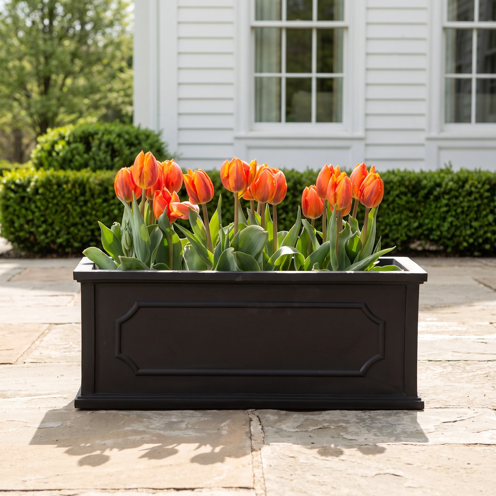 Ericson Planter Box, 11" H x 23" W x 9.5" D, Black