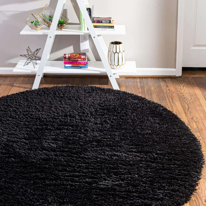  Tapis noir Onyx, Rond 5 pi 1 po