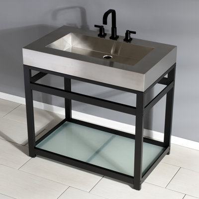 Fauceture Metal Rectangular Console Bathroom Sink