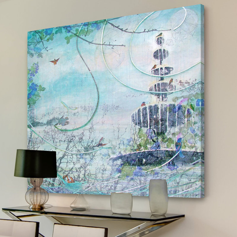 Drowning Fountain by Tracy Silva Barbosa - Wrapped Canvas Painting, 61 cm H x 61 cm W x 4 cm D