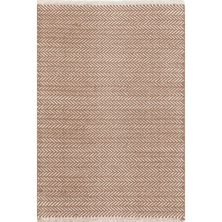 Herringbone Cotton Brown/Ivory Area Rug