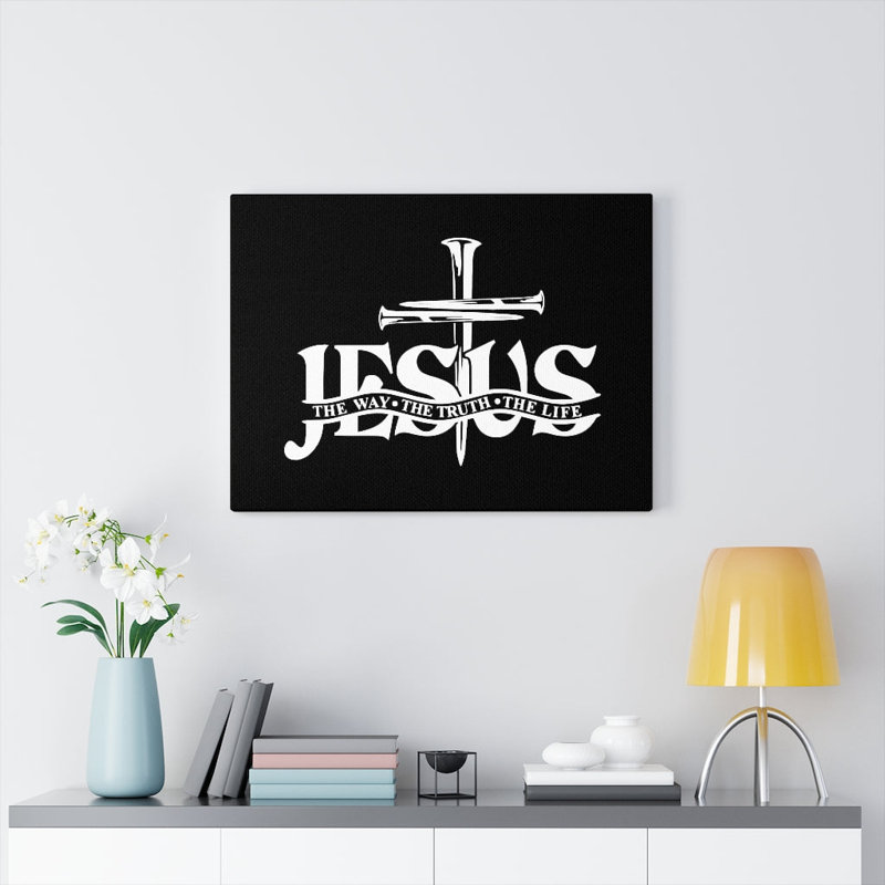 Jesus The Way, The Truth, The Life Cross - Wrapped Canvas Print, 61cm H x 76cm W