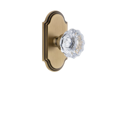 Bouton de porte en cristal Grandeur Arc Plate