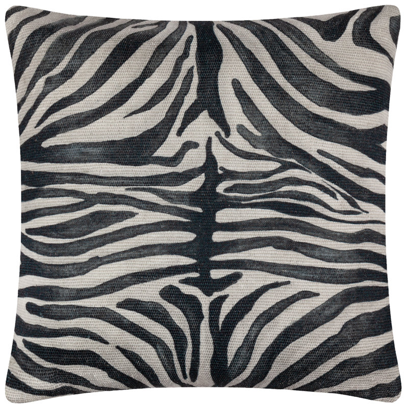 Leopardis Zebra Indoor / Outdoor Animal Print Square Throw, Pillow Cover Only - No Insert