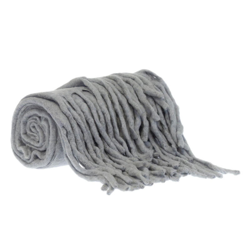 Knitted Acrylic Abstract Reversable Throw, Gray