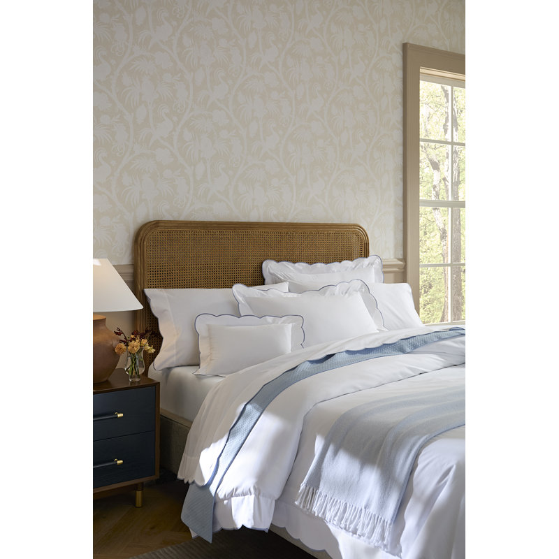 Limana Cotton Pillow Sham, White/Sea, Boudoir