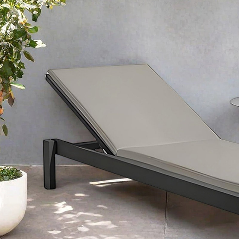 Chaise longue pour l'extérieur, 1, Ivoire ivoire, Noir