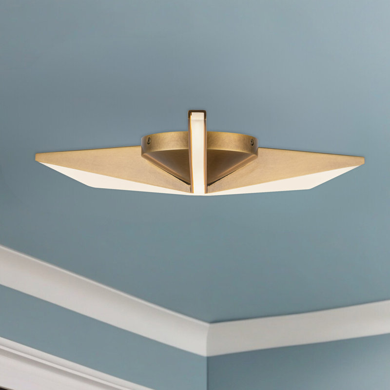 Tachi LED Flush Mount, 2.5" H x 18.13" W x 18.13" D, Vintage Brass