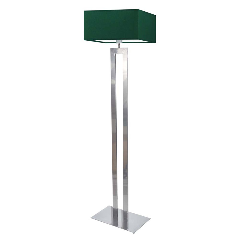 Arsh 161cm Traditional Floor Lamp, Silver, Bottle Green