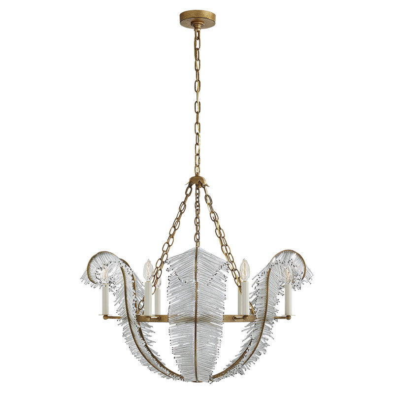 Calais 6 - Light Chandelier, Gilded Iron