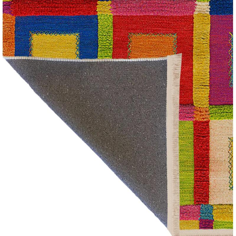 Kirpal Performance Washable Geometric Indoor / Outdoor Rug, Rectangle 5' x 8'3"