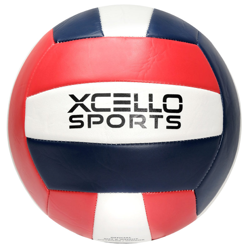 Graphiques Xcello Sports Volleyball avec pompe, Blanc / Rouge / Bleu