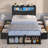Twin Bed Frame With 6 Storage Drawers & 2-tier Led Headboard – Kids Boy Bed With Power Outlets & Rgb Lights, 2 Footboard Cubbies– Space-saving-1231886801