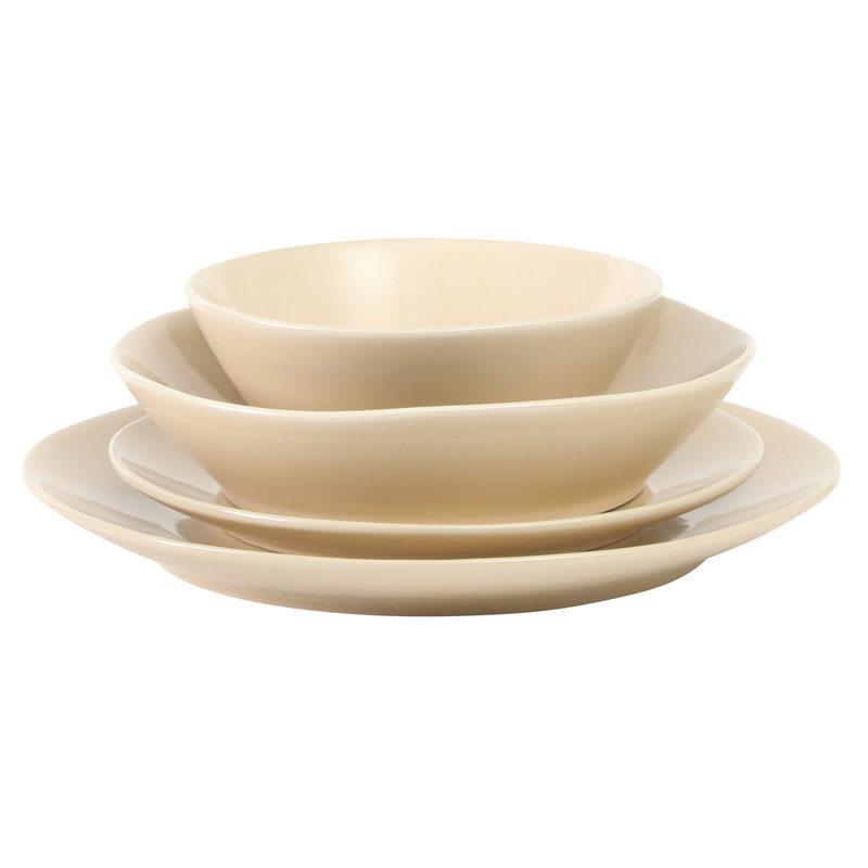 Bloomhouse Montecito Breeze 16 Piece (Service for 4) Double Plates and Bowls Stoneware Reactive Glaze Dinnerware Set - Laguna Dawn