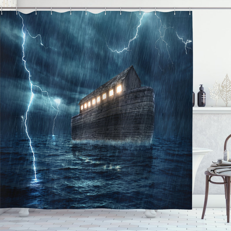 Shower Curtain with Hooks Included, 70" H x 69" W