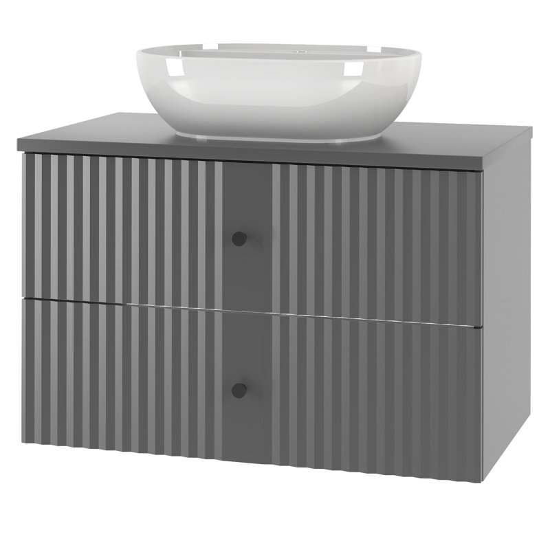 Arashel 81mm Bathroom Vanity with Basin, Black