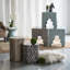 Tabouret de jardin - petite table d'appoint, motif traditionnel, polyvalent pour l'intérieur et l'extérieur, parfait pour le jardin / salon / patio
