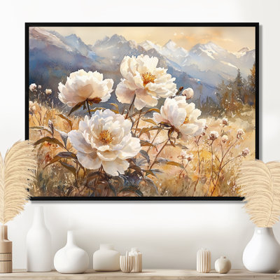Gesinus pivoines dans la prairie de montagne III - pivoines, art mural