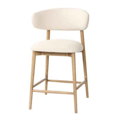 Murphey Upholstered 26'' Counter Stool with Solid Wood Frame