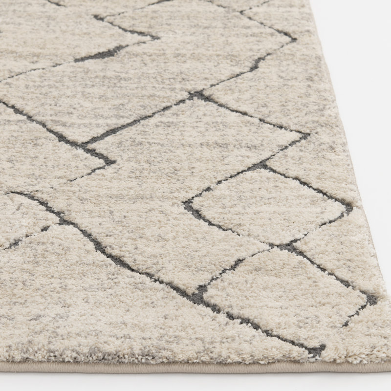 Tapis beige / noir Bungalow, Rectangle 4 pi 11,1 po x 7 pi 6,6 po