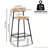 Paper Rope Round Bar Stools with Back Set of 2-1189745057