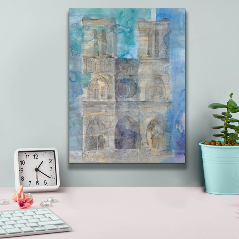 «Paris At Dusk 1» par Albena Hristova, art mural sur toile, H 16 po x l 12 po x P 0,75 po