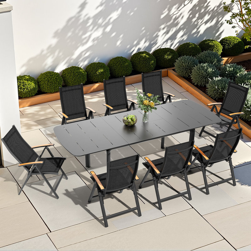 Ensemble repas pour 8 personnes L 94,5 po x l 35,4 po avec table rectangulaire extensible et fauteuils inclinables
