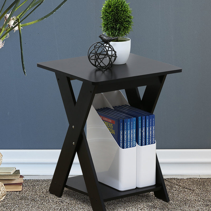 Artesian Cross Legs End Table, Walnut