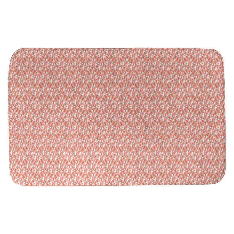 Tapis de salle de bain déco Leffel, l 17 po x L 24 po, Orange