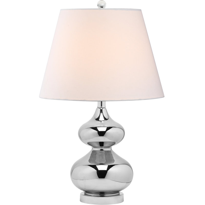 Glass Table Lamp, Silver