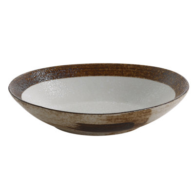 Yanco Rockeye 20 Oz. Oval Salad Bowl In Brown;beige