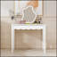 Meuble-lavabo compact 35,43 pouces avec tiroir - table de maquillage élégante avec façade festonnée, poignée dorée et pieds robustes pour les petits espaces