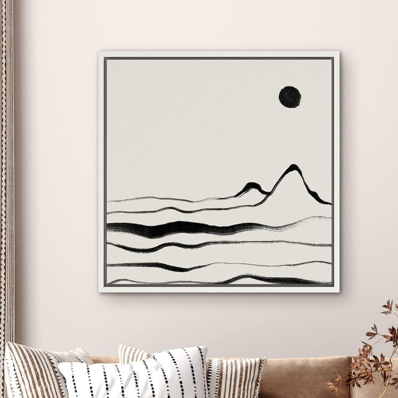 «Black Grey Paint Stroke Polygon Collage Abstract Shapes Modern Art Decorative Contemporary Minimal», reproduction d'art sur toile