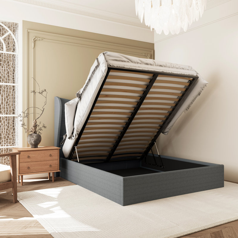 Verona Ottoman Bedframe, Double (4'6), Grey