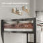 Lit superposé simple au-dessus de simple, lit en métal robuste avec échelle et garde-corps sur toute la longueur, espace de rangement sous le lit, aucun sommier requis, silencieux, brun rustique-1816575078