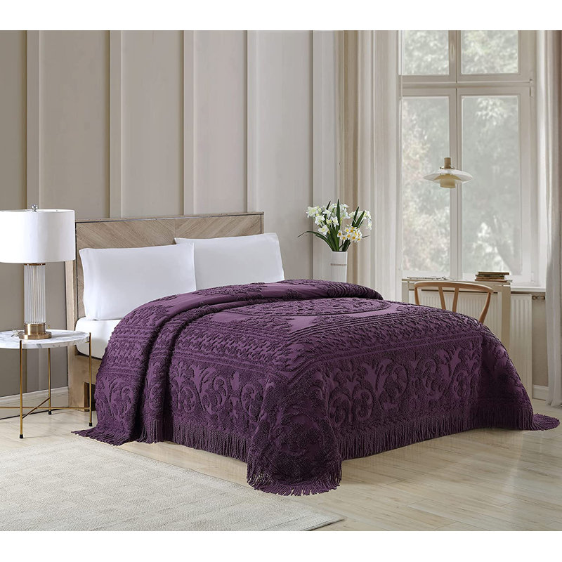 Bedspread, Queen Comforter + 2 Standard Shams, Eggplant