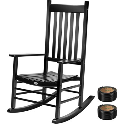 Temaka Oversized Wooden Rocking Chair by Winston Porter