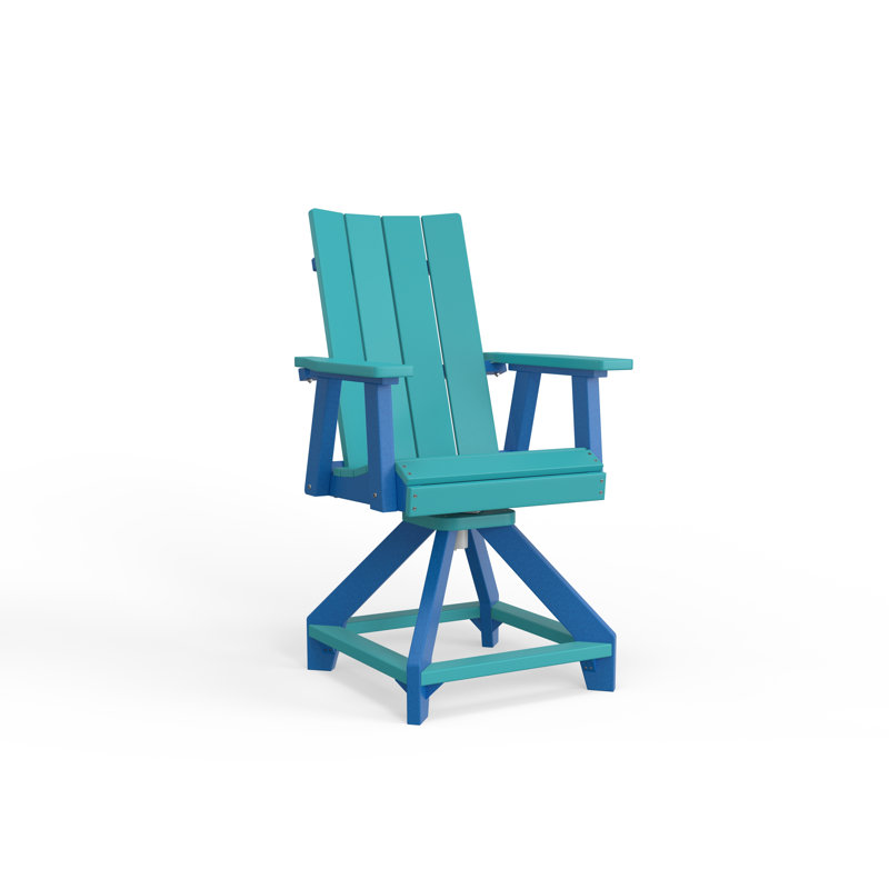 SOL Outdoor Bar Stool, Pacific Blue, Aruba Blue