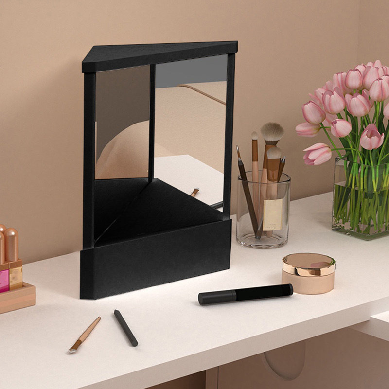Miroir de maquillage non-inverseur Precision True Image, H 9,06 po x l 7,48 po x P 7,48 po, Noir, noir, noir, noir