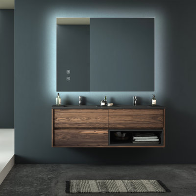 36X28 Inch Bathroom Led Classy Vanity Mirror With High Lumen,Dimmable Touch,Wall Switch Control, Anti-Fog ,CRI 90 Adjustable 3000K-4500K-6000K ,IP54 Waterproof Energy Saving Vertical & Horizontal