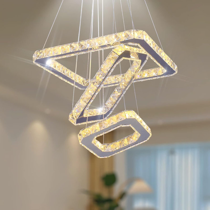 Lustre moderne en cristal, Rose Gold