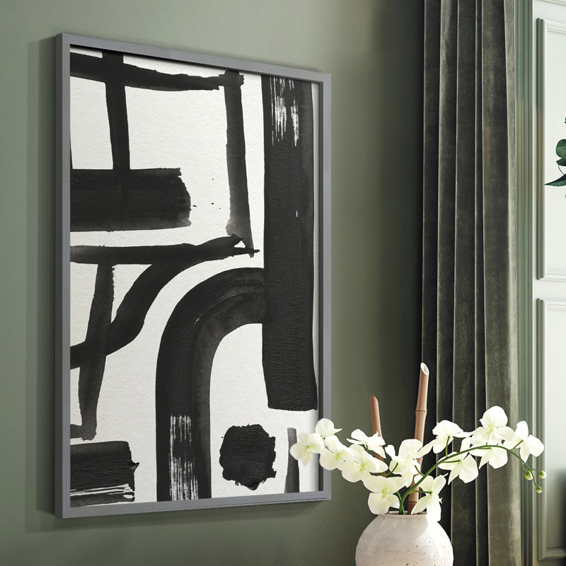 «Inkwell Intersect I», reproduction encadrée - bois massif, H 20 po x l 16 po, Cadre simple blanc