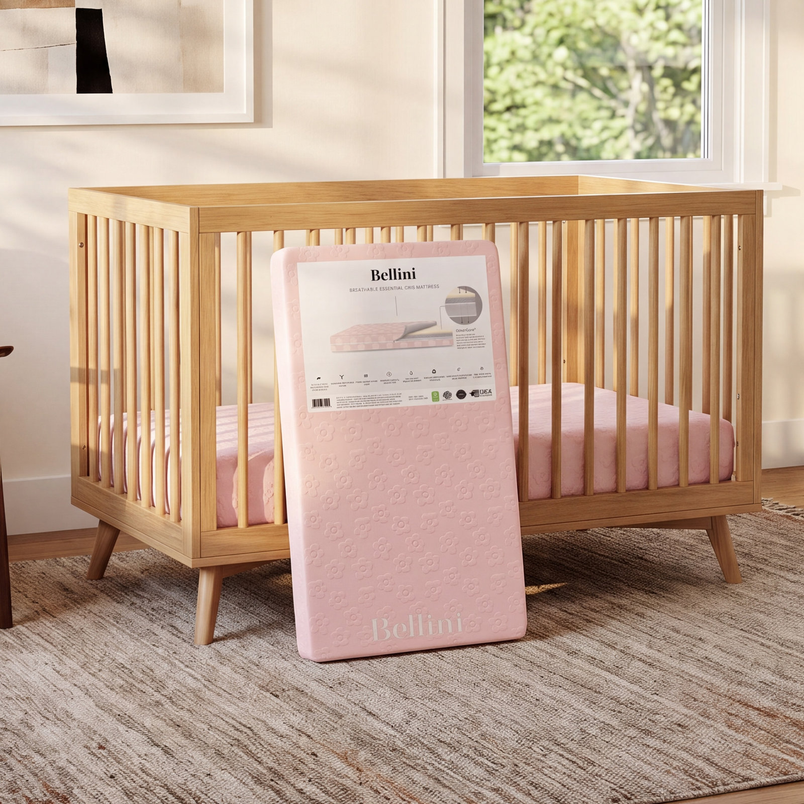Bellini Breathable Essential Crib Mattress, Pink