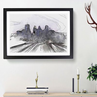 Minneapolis Skyline at Dusk - Picture Frame Graphic Art Print