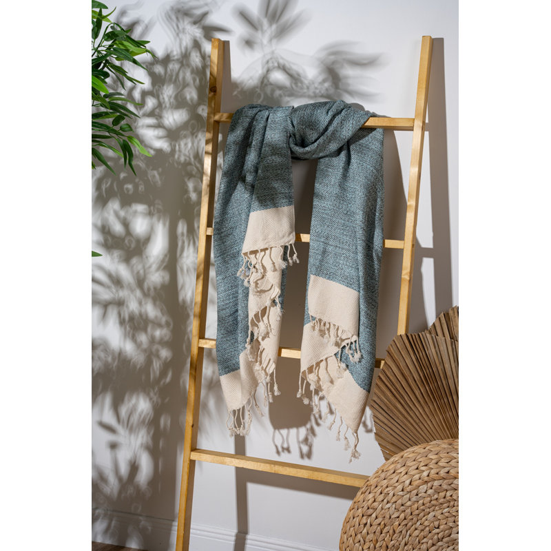 Serviette de plage Fouta Premium, couleur menthe, 35,4 po x 70,9 po | 90% coton, 10% polyester, 310 g / m² | Doux, séchage rapide, lavable en machine à 86 ° F | Parfait pour la plage, la piscine, le spa et les voyages - élégant et polyvalent