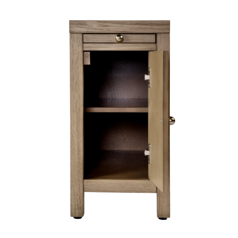 Table de bout avec rangement Celine, Chêne clair